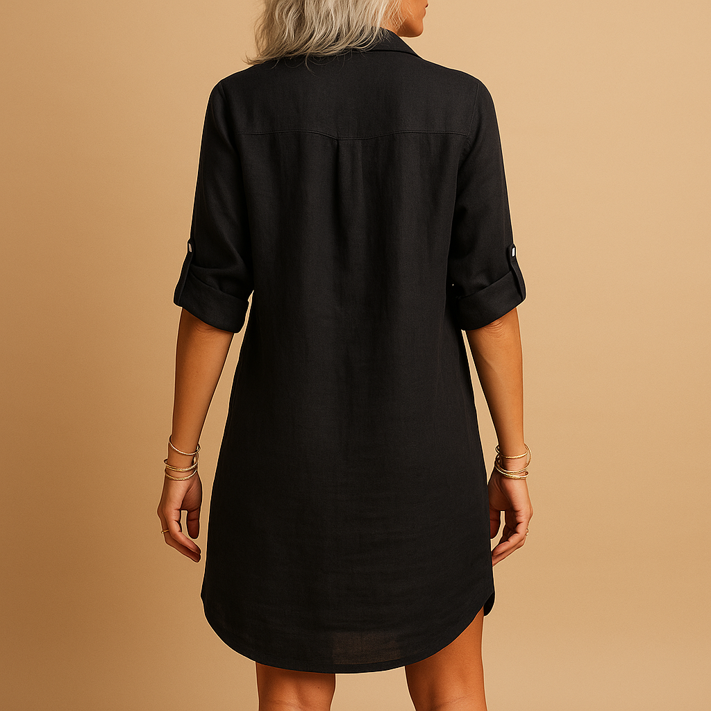 Women’s blouse style summer dress with a lightweight fit, perfect for beach days, casual outings, and warm weather wear