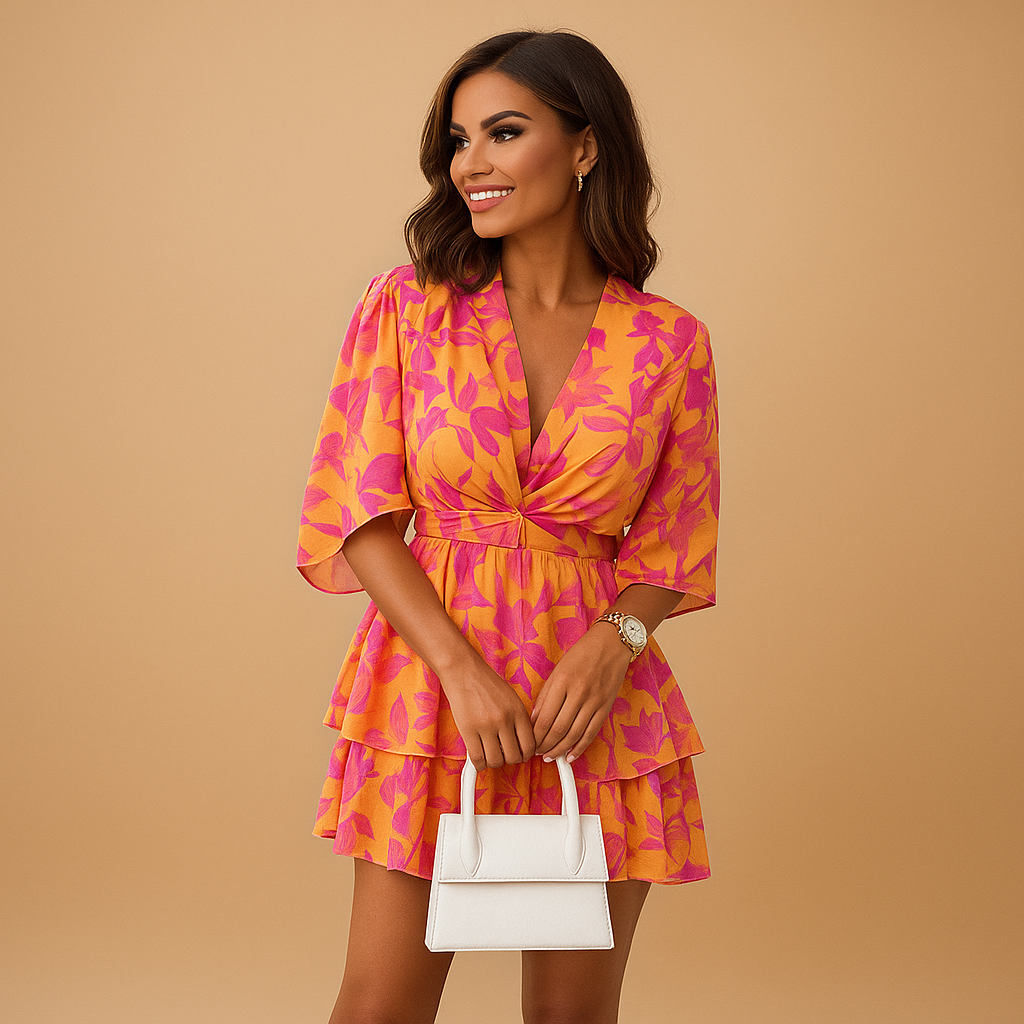 Women’s boho mini dress with lightweight breathable fabric and unique prints, perfect for festivals, beach outings, and casual summer days