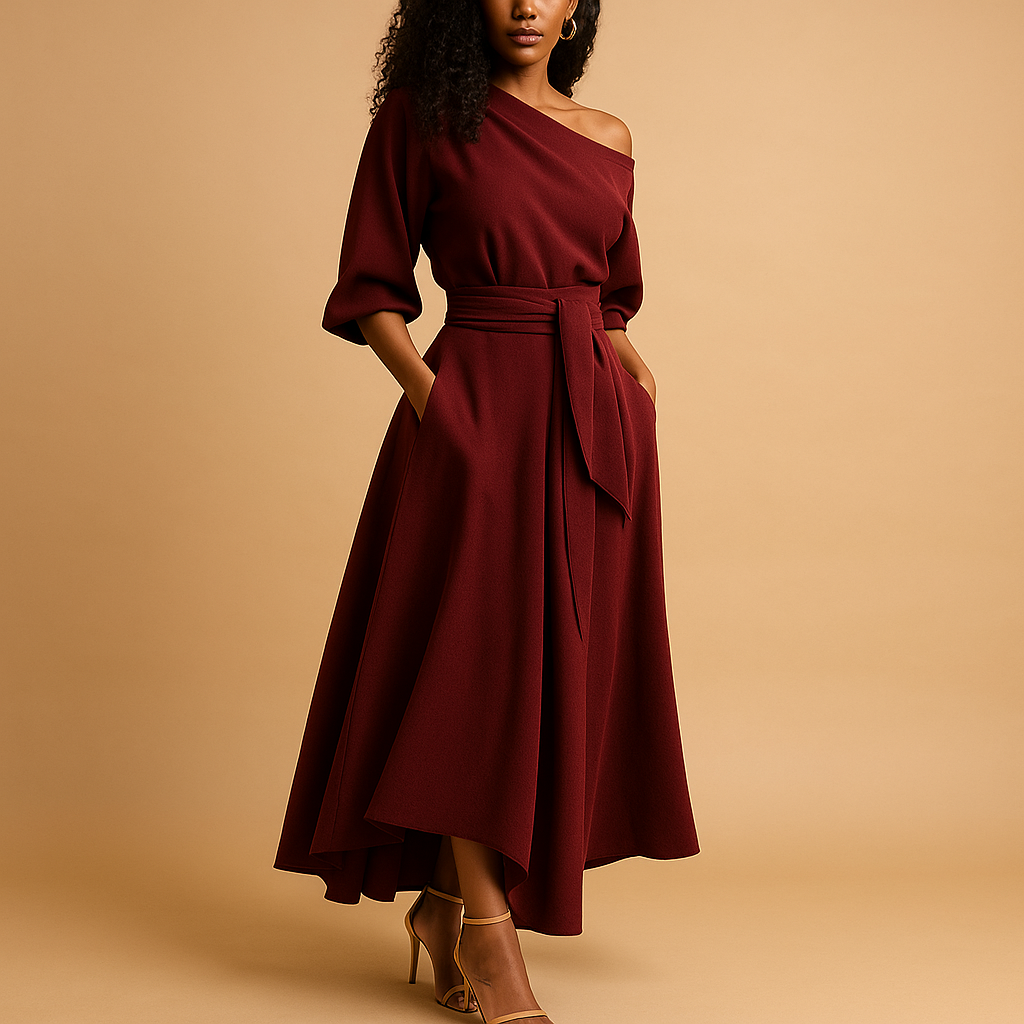 Women’s elegant dress with a flattering waist fit, perfect for parties, weddings, and stylish everyday occasions.