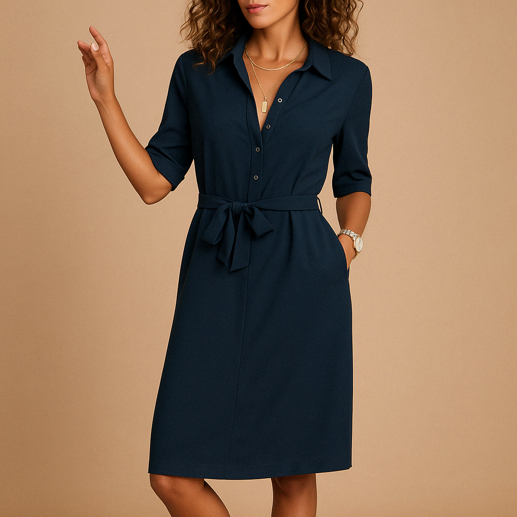 Women’s elegant modern dress with a flattering fit, perfect for work, casual days, and evening occasions.