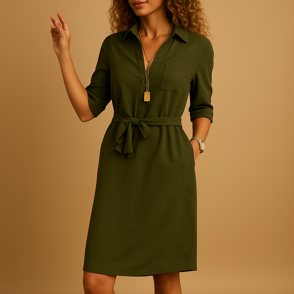 Women’s elegant modern dress with a flattering fit, perfect for work, casual days, and evening occasions.