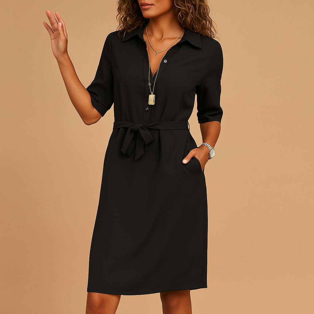 Women’s elegant modern dress with a flattering fit, perfect for work, casual days, and evening occasions.