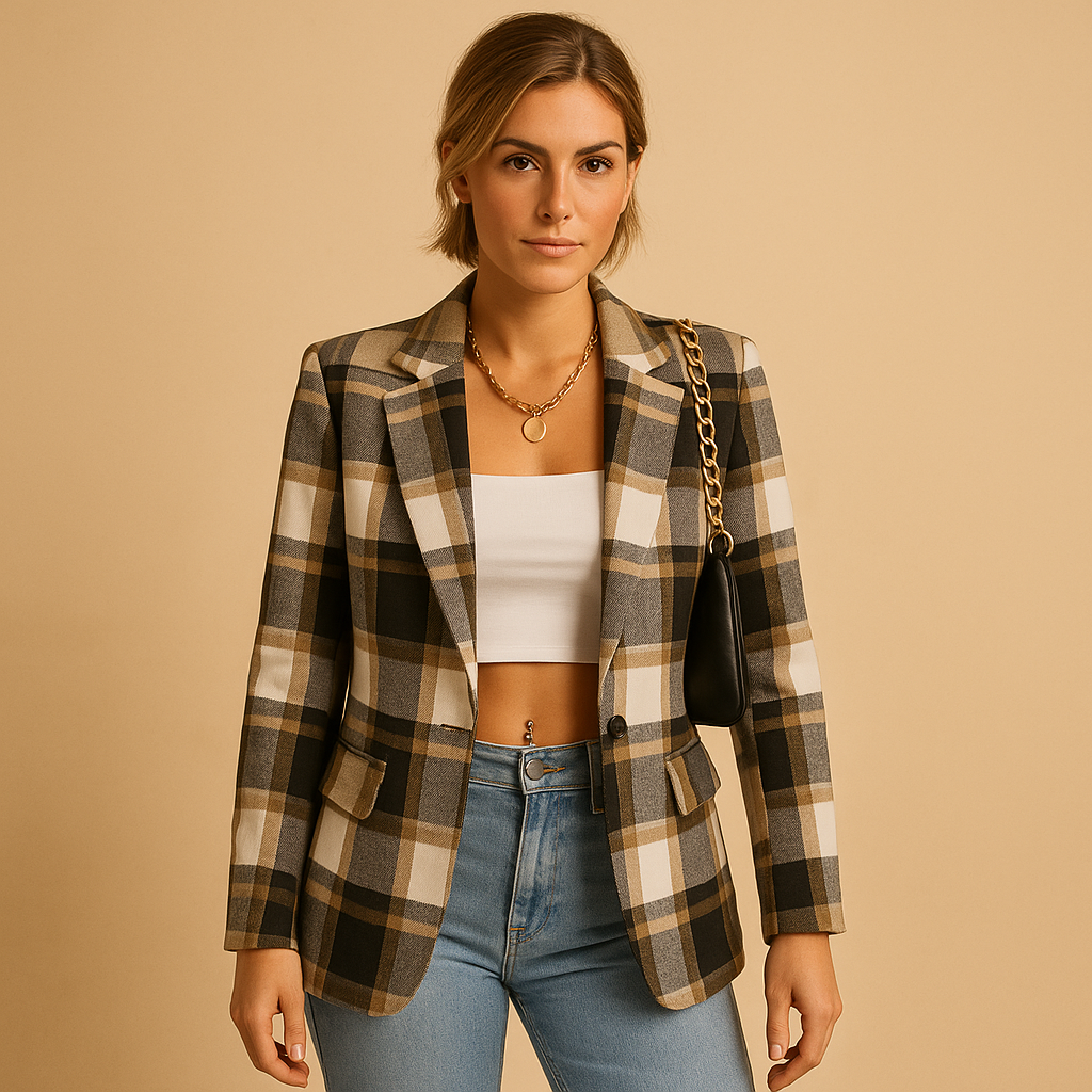 Women’s elegant open-front blazer with a flattering feminine silhouette, soft fabric, and breathable lining, ideal for day and evening wear.