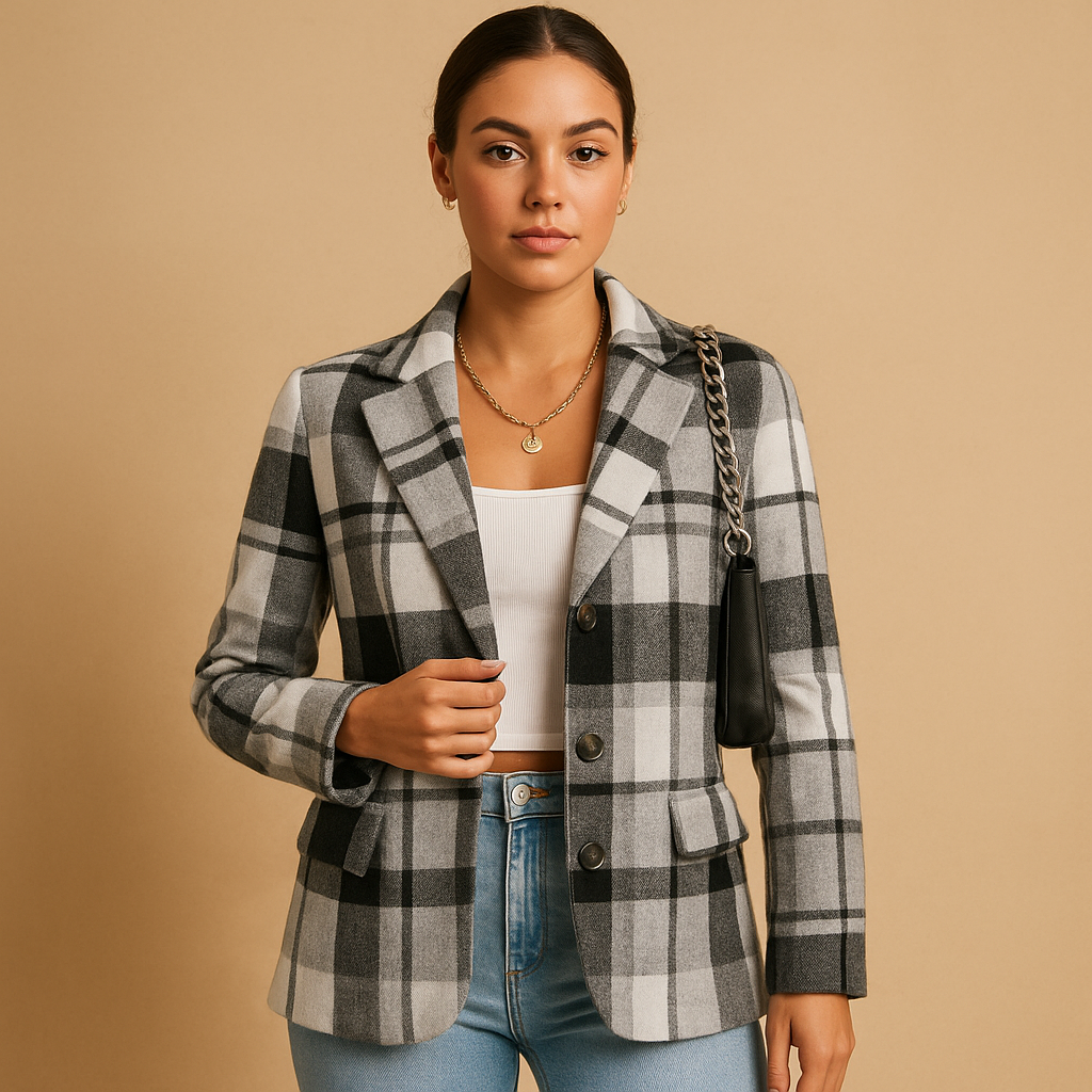 Women’s elegant open-front blazer with a flattering feminine silhouette, soft fabric, and breathable lining, ideal for day and evening wear.