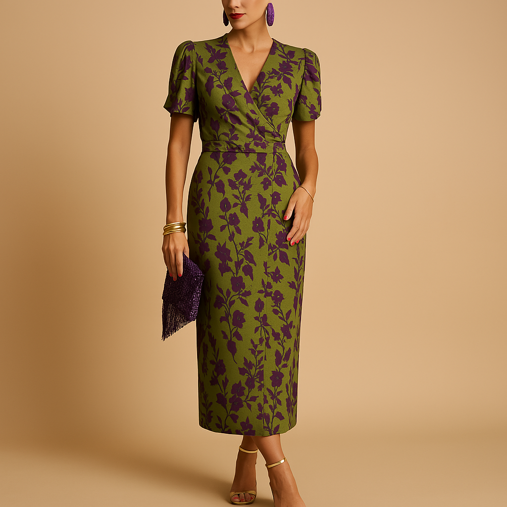 Women’s elegant puff sleeve dress with flattering fit and chic silhouette, perfect for dinners, parties, and casual or formal occasions.