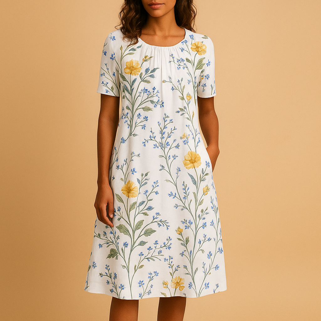 Women’s floral casual dress with a breathable and comfortable fit, perfect for warm days, brunch, and casual outings.