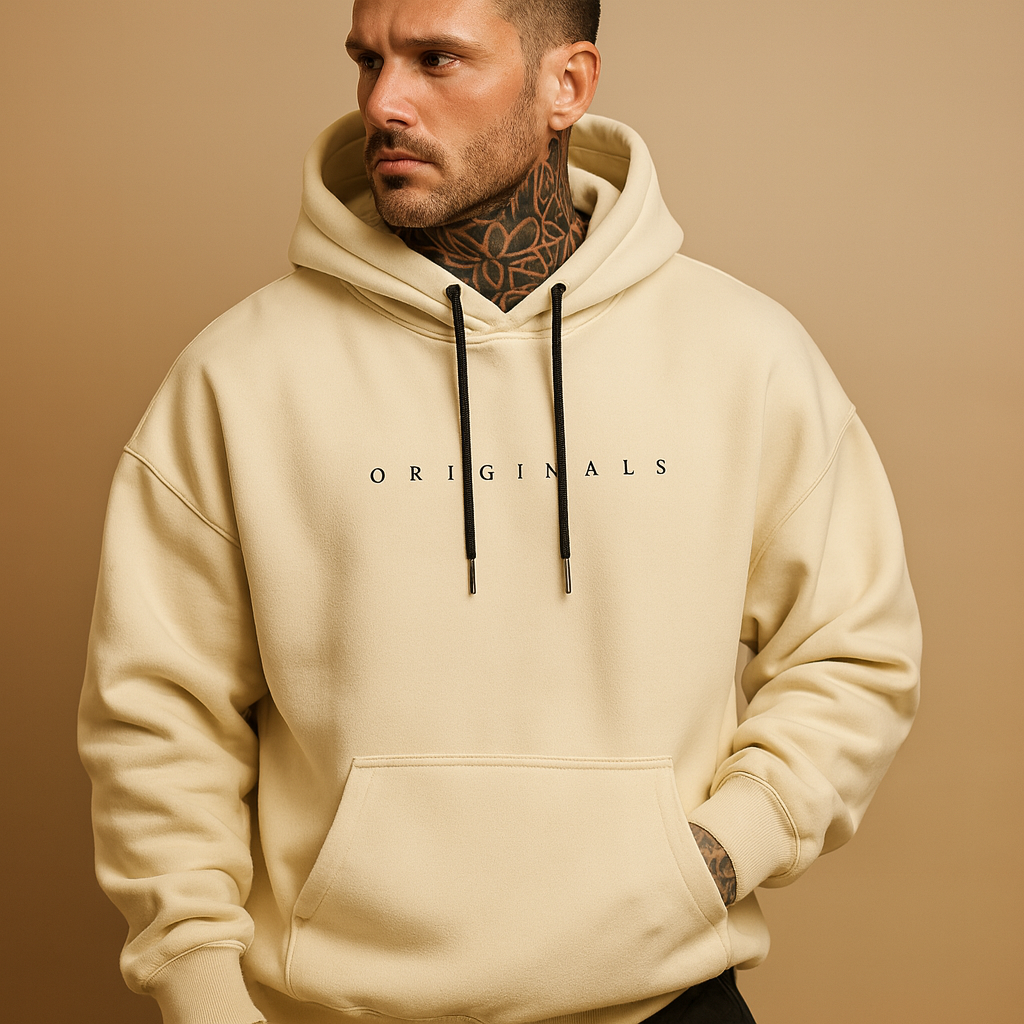 Modern hooded mens hoodie for men in warm and comfortable design, ideal for casual and sporty wear during autumn and winter.