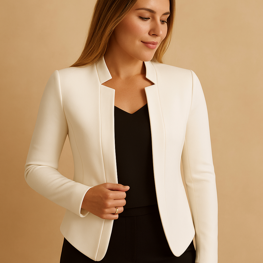 Lightweight blazer for women with a regular fit, lapel collar, and hip-length design, ideal for spring and summer outfits.