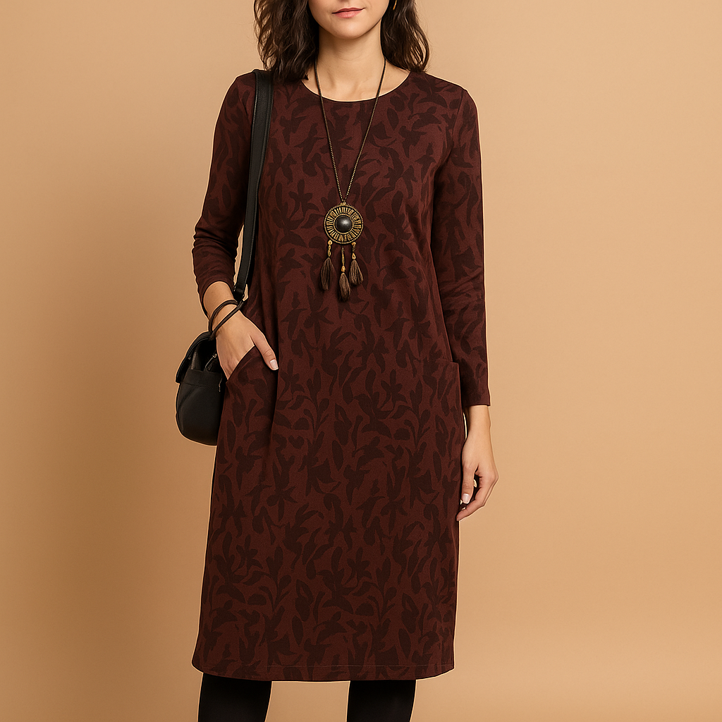Women’s long elegant dress with a soft flowy fit, perfect for parties, dinners, and formal occasions with a timeless style.