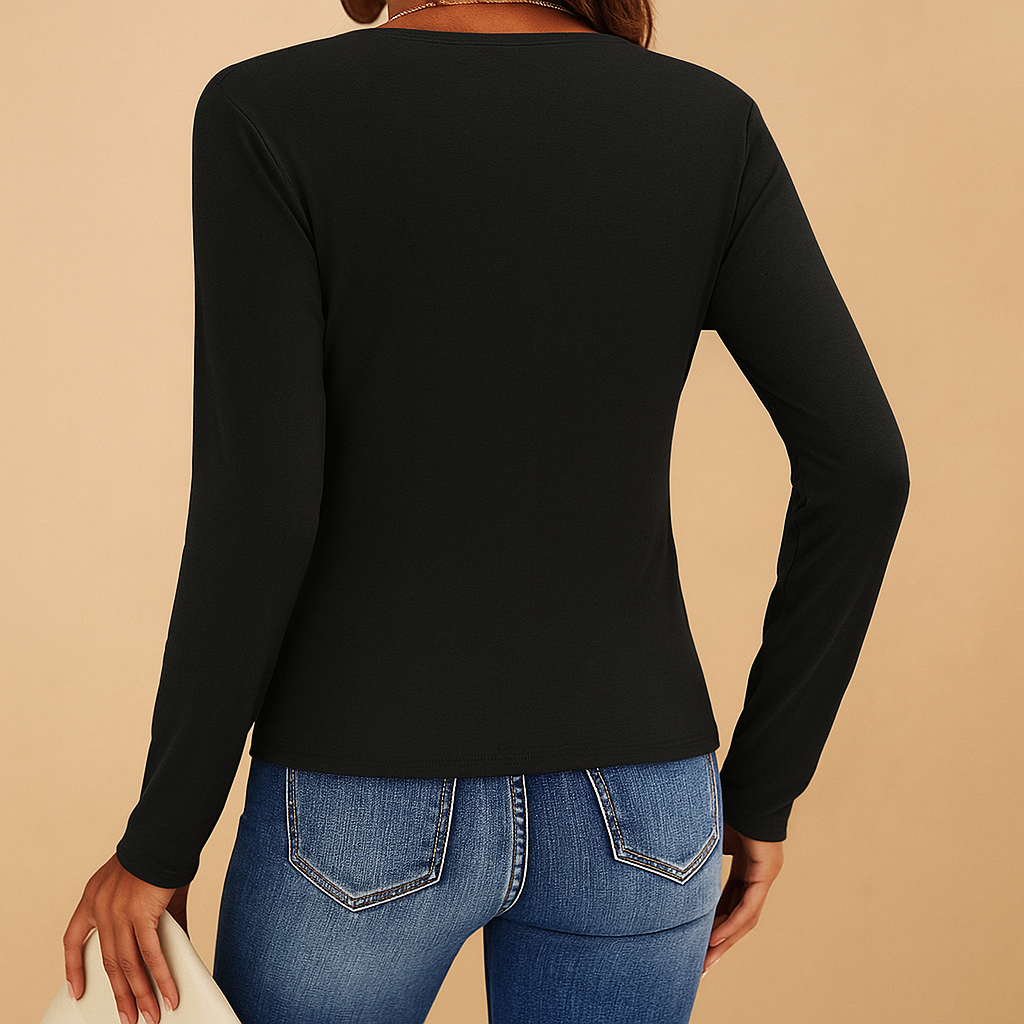 Long sleeve v-neck shirt for women | Yara