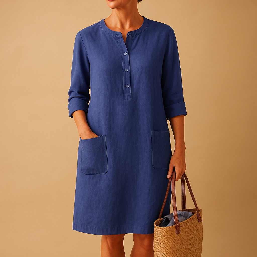 Women’s minimalist midi dress with a comfortable fitted design, perfect for office wear, daily outfits, and formal occasions