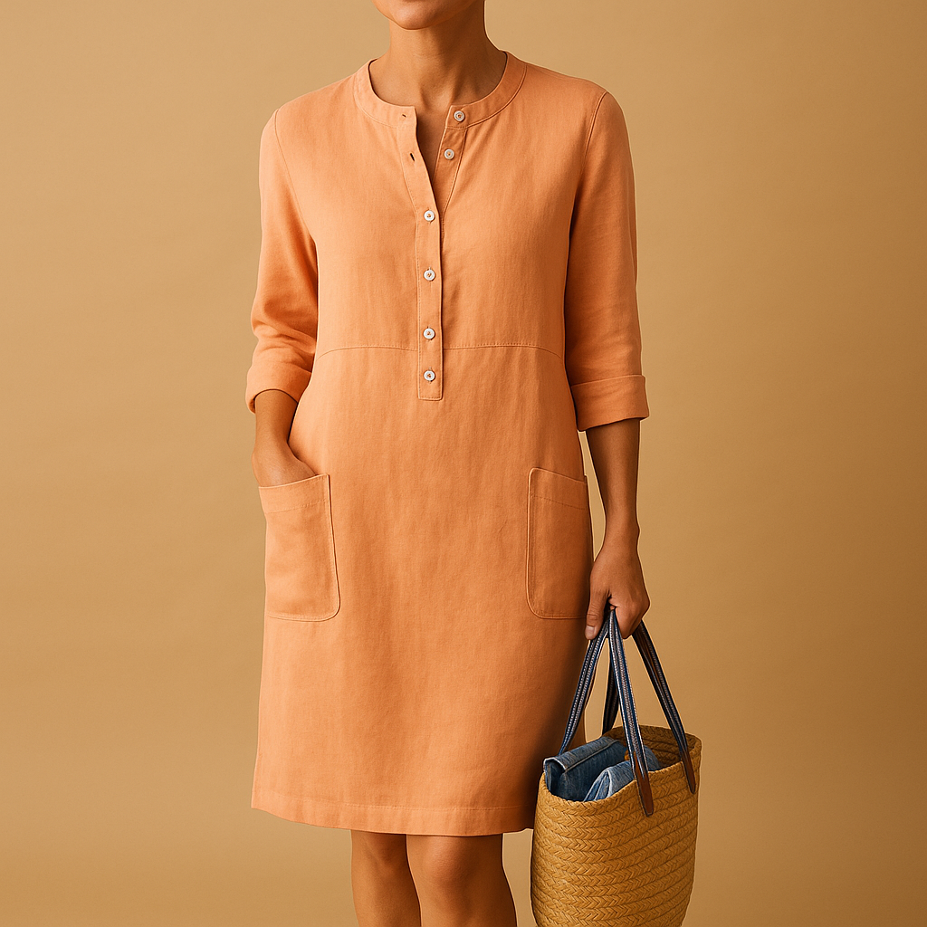 Women’s minimalist midi dress with a comfortable fitted design, perfect for office wear, daily outfits, and formal occasions