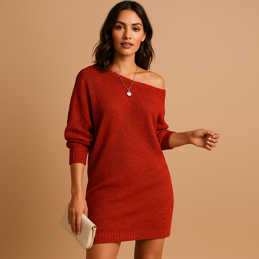 Women’s off shoulder dress with a flattering fit, perfect for casual days, evening outings, and elegant occasions.