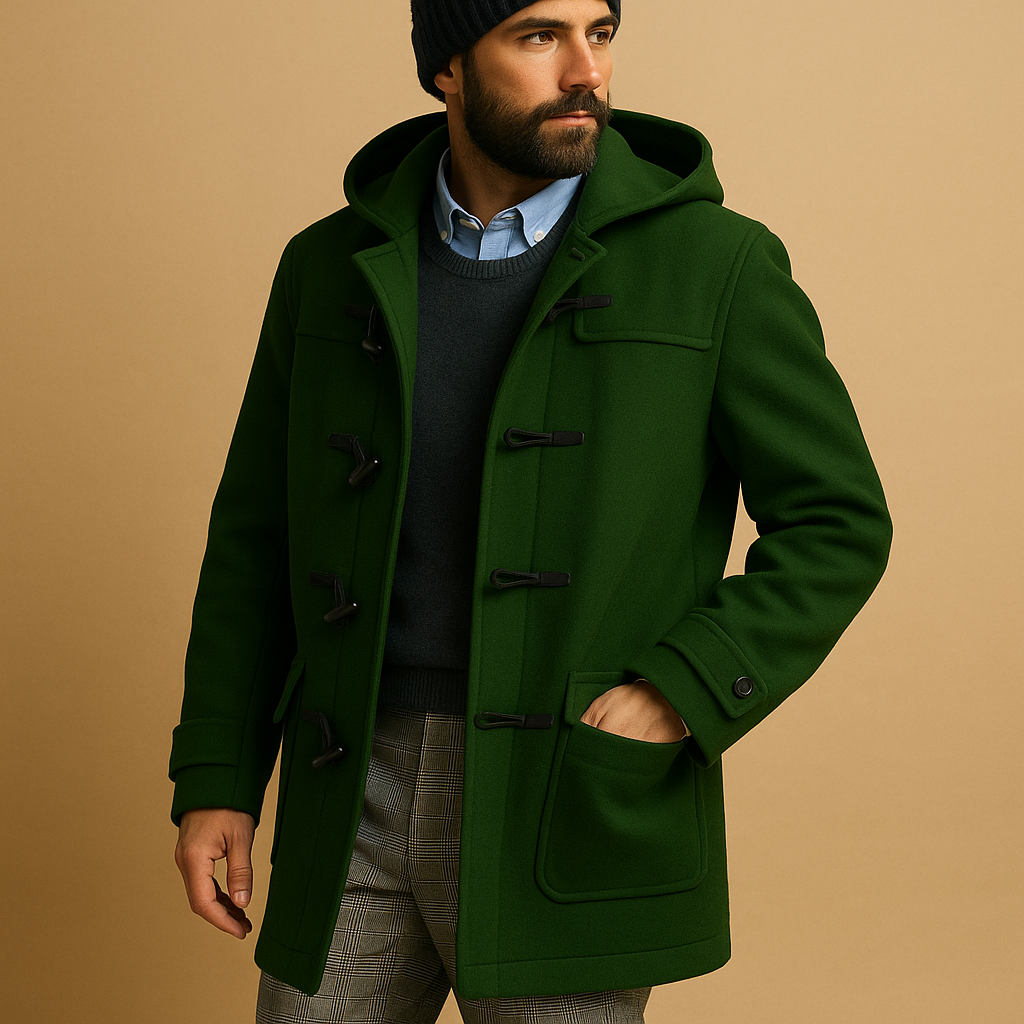 Men’s premium long winter coat with extended cut, designed for warmth and comfort during workdays, winter walks, and everyday cold weather wear.