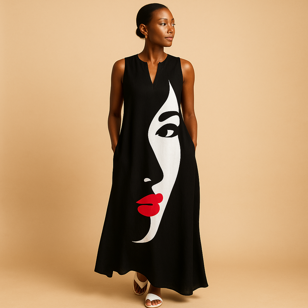 Women’s printed summer dress with lightweight breathable fabric and colorful design, perfect for casual days and summer parties.