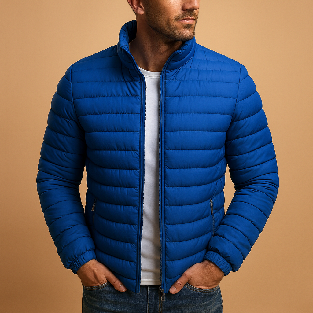 Men’s quilted summer jacket with a lightweight design, suitable for spring and summer, casual days, weekend trips, and everyday wear.