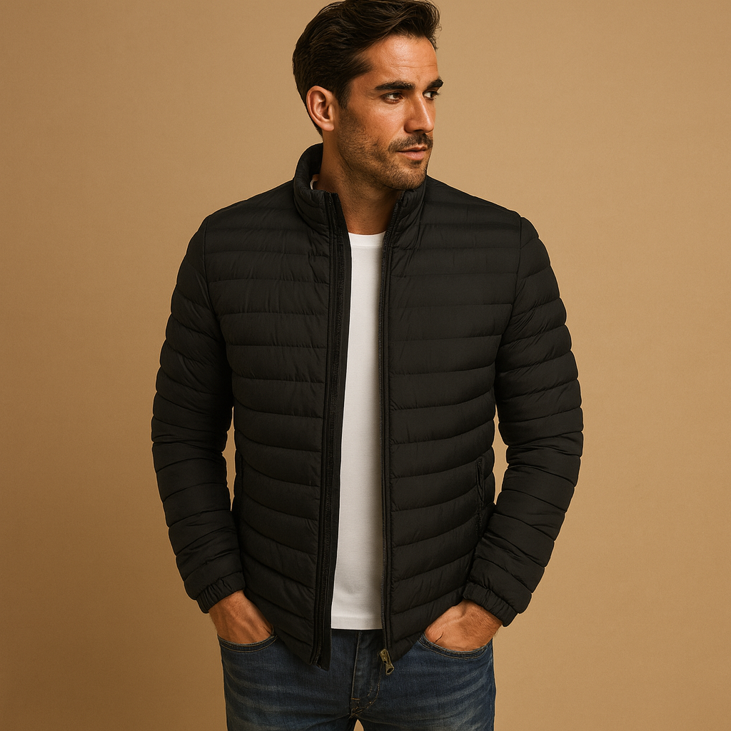 Men’s quilted summer jacket with a lightweight design, suitable for spring and summer, casual days, weekend trips, and everyday wear.
