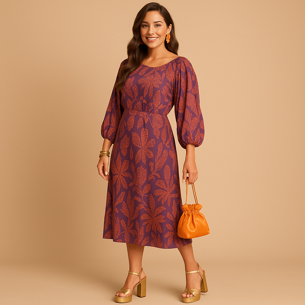 Women’s sustainable A-line dress with a flattering fit and minimalist design, perfect for casual, office, and formal occasions in any season.