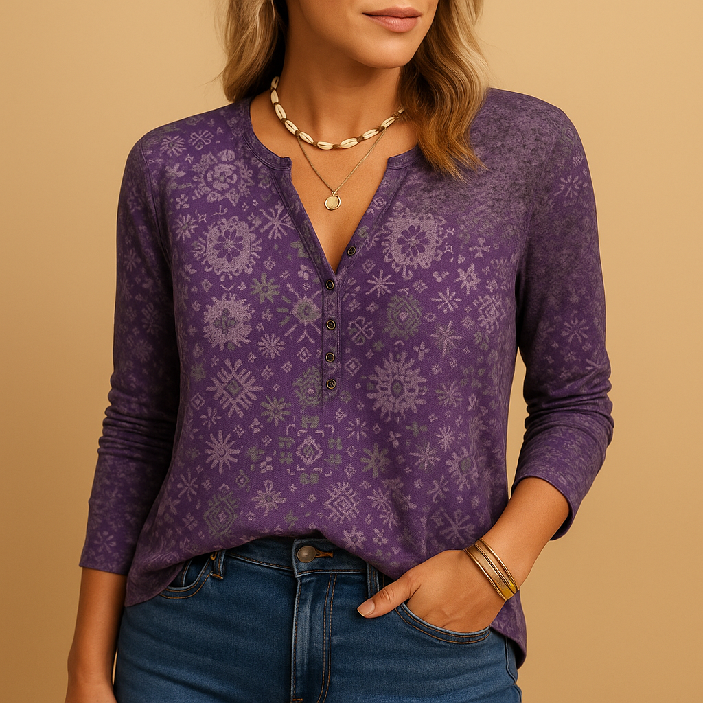 Women’s airy summer blouse with a breathable fit and feminine design, ideal for warm days, holidays, and casual summer occasions.