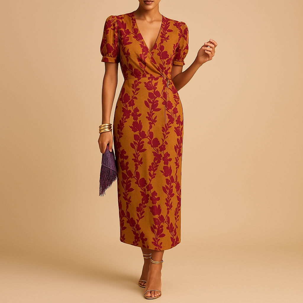 Women’s elegant puff sleeve dress with flattering fit and chic silhouette, perfect for dinners, parties, and casual or formal occasions.