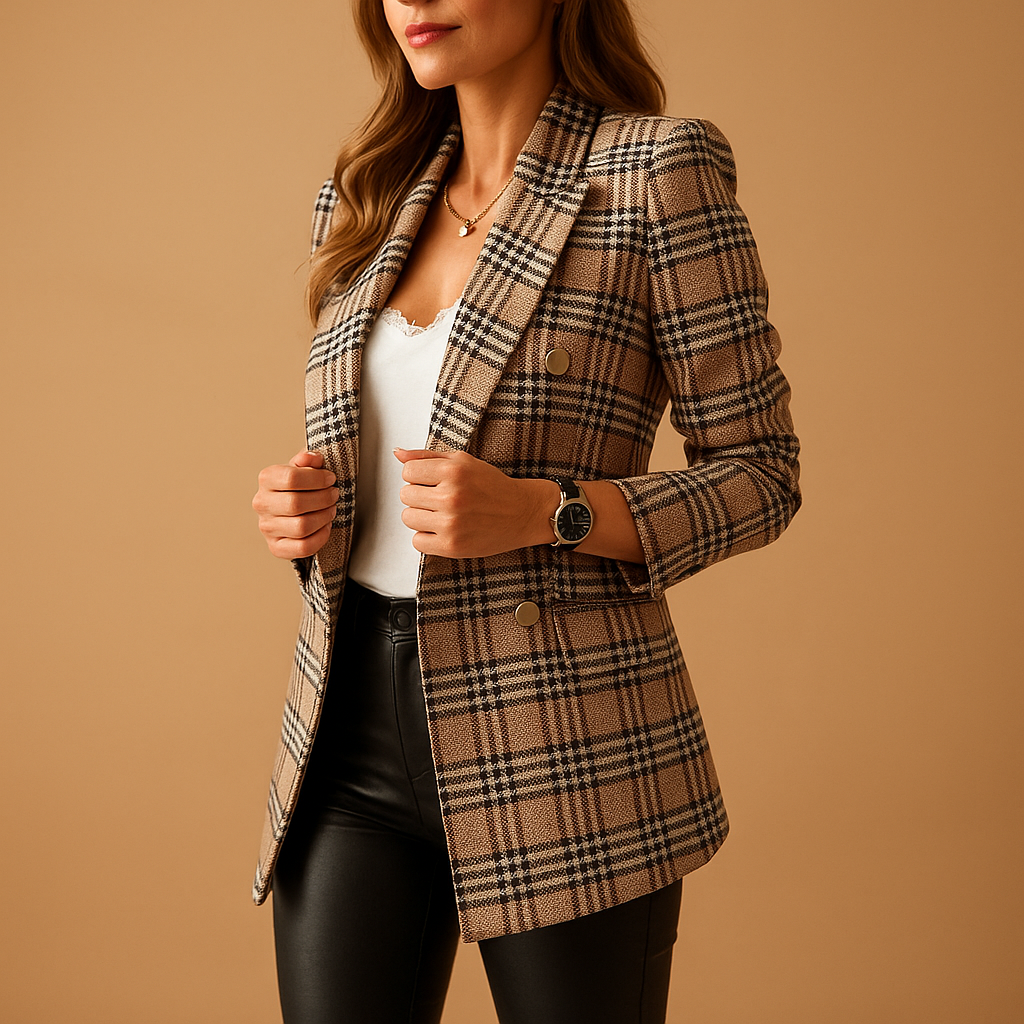 Women’s elegant tailored blazer with a flattering fit and durable fabric blend, ideal for work, formal occasions, and chic casual outfits.
