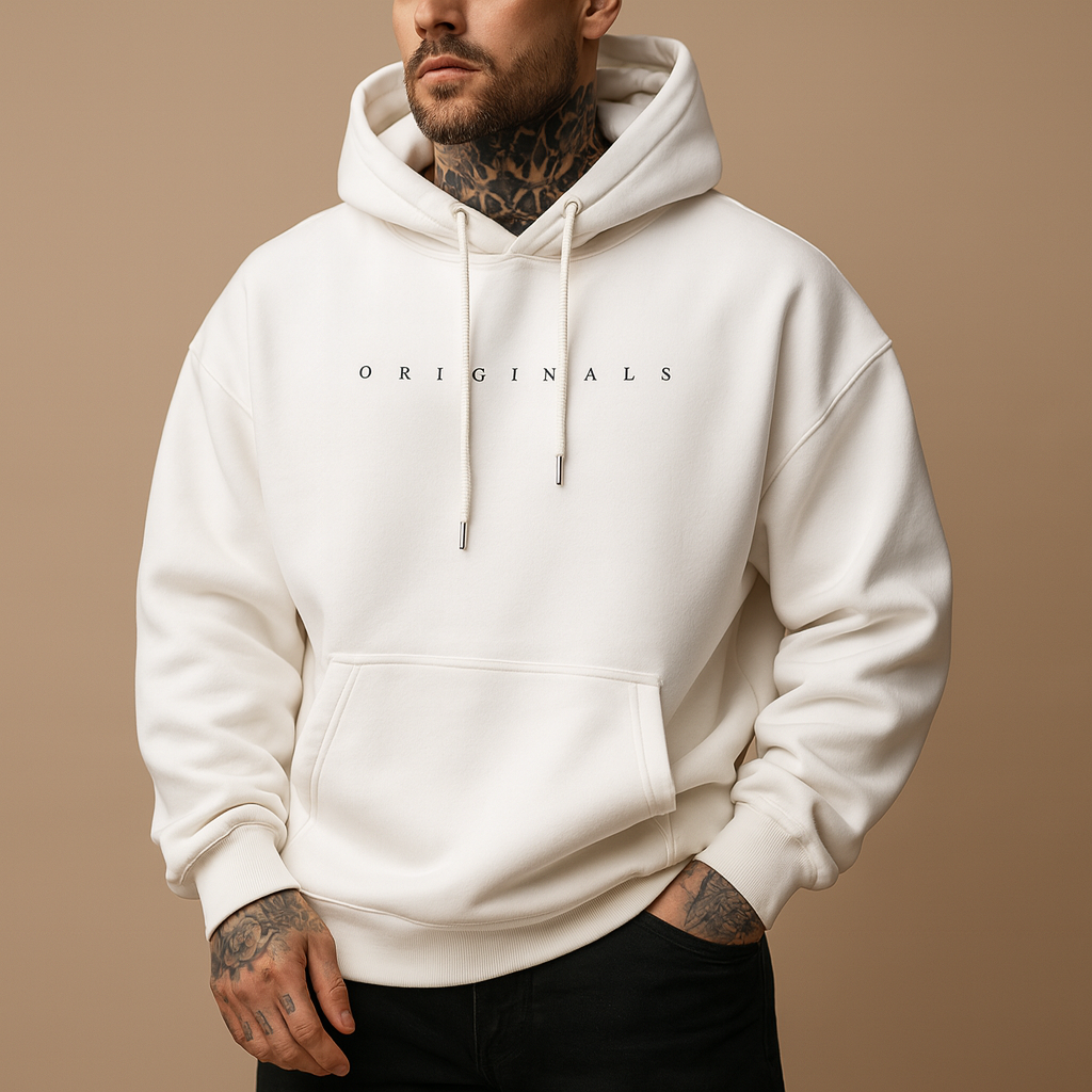 Modern hooded mens hoodie for men in warm and comfortable design, ideal for casual and sporty wear during autumn and winter.