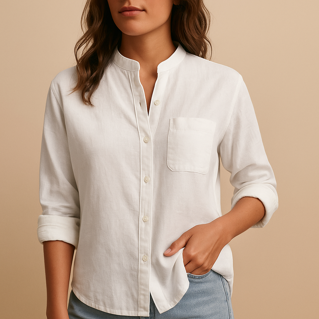 Women’s lightweight classic shirt with a tailored fit, long sleeves, and button closure, ideal for casual outfits, office wear, and formal occasions.