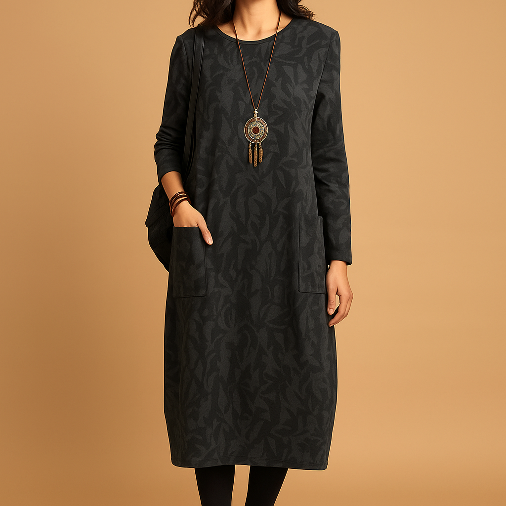 Women’s long elegant dress with a soft flowy fit, perfect for parties, dinners, and formal occasions with a timeless style.