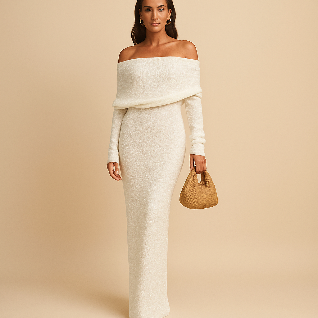 Women’s off shoulder summer dress in khaki, black, and white with a flattering fit, perfect for holidays, casual days, and summer events.