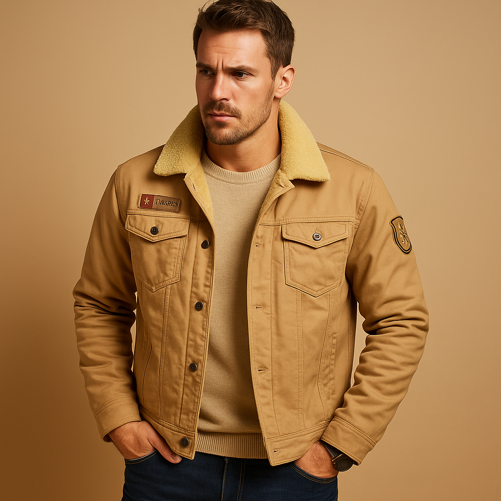 Men’s premium fleece motorcycle jacket with reinforced protection zones and a breathable design, suitable for cold-weather rides and everyday wear.