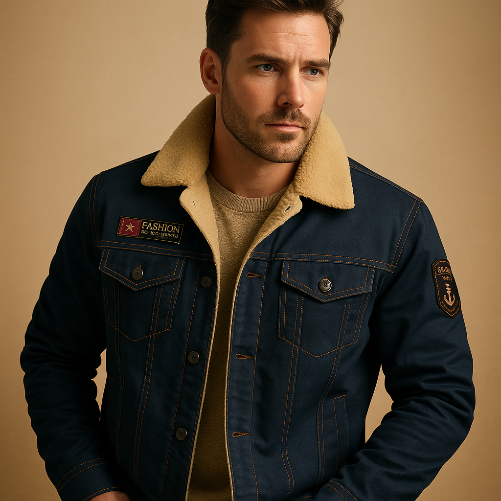 Men’s premium fleece motorcycle jacket with reinforced protection zones and a breathable design, suitable for cold-weather rides and everyday wear.