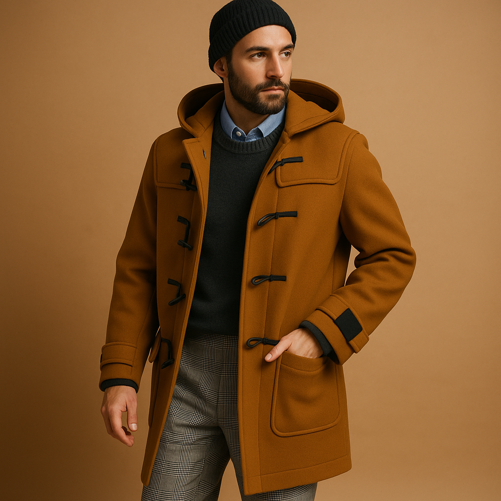 Men’s premium long winter coat with extended cut, designed for warmth and comfort during workdays, winter walks, and everyday cold weather wear.