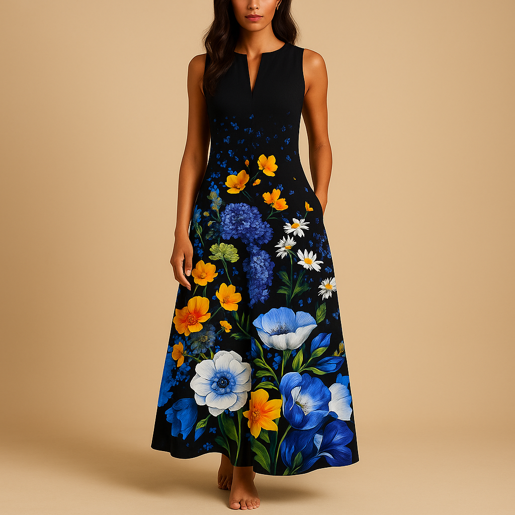Women’s printed summer dress with lightweight breathable fabric and colorful design, perfect for casual days and summer parties.