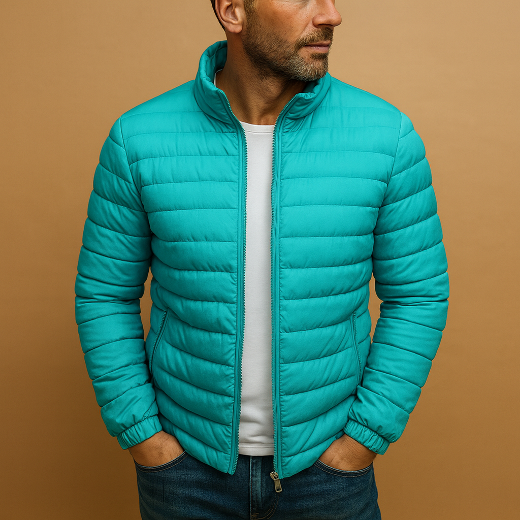 Men’s quilted summer jacket with a lightweight design, suitable for spring and summer, casual days, weekend trips, and everyday wear.
