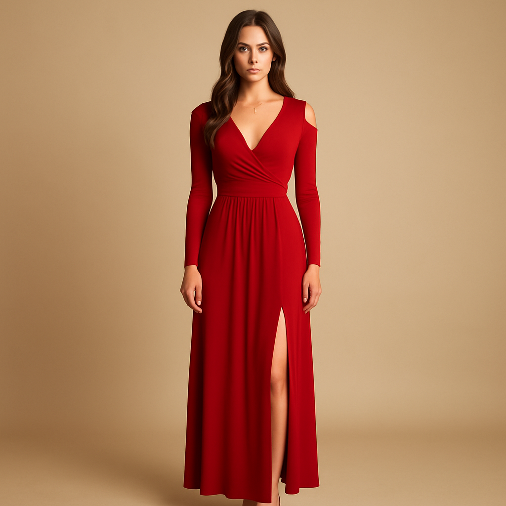 Women’s stretch evening dress with a flattering fit and soft fabric, perfect for dinners, parties, and casual evening outings.