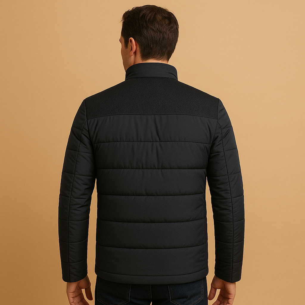 Men’s stylish fleece jacket with a soft lining, high collar, and zip pockets, suitable for everyday wear, travel, and outdoor activities.