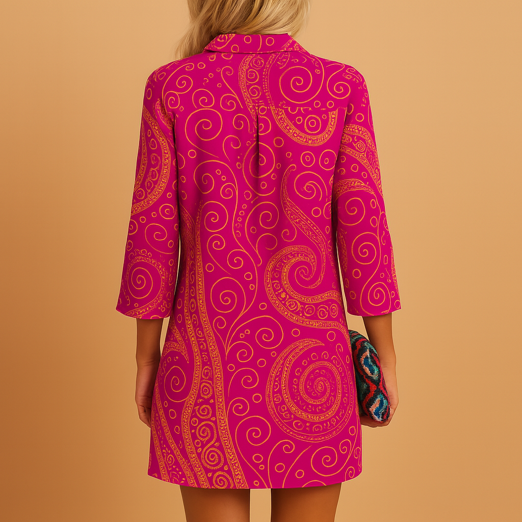 Women’s summer dress with a lightweight and elegant fit, perfect for sunny days, casual outings, and festive occasions.